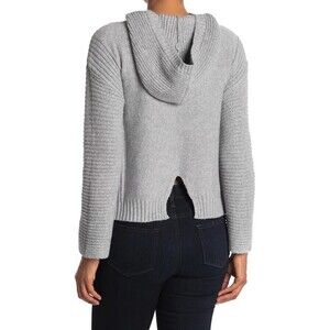 Abound Women's Cozy Ribbed Knit Hoodie In Grey Size S